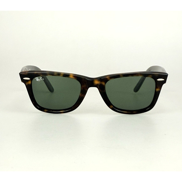 Ray-Ban Sunglasses Wayfarer RB2140 902 Handmade in Italy G15 Tortoise SCRATCHED